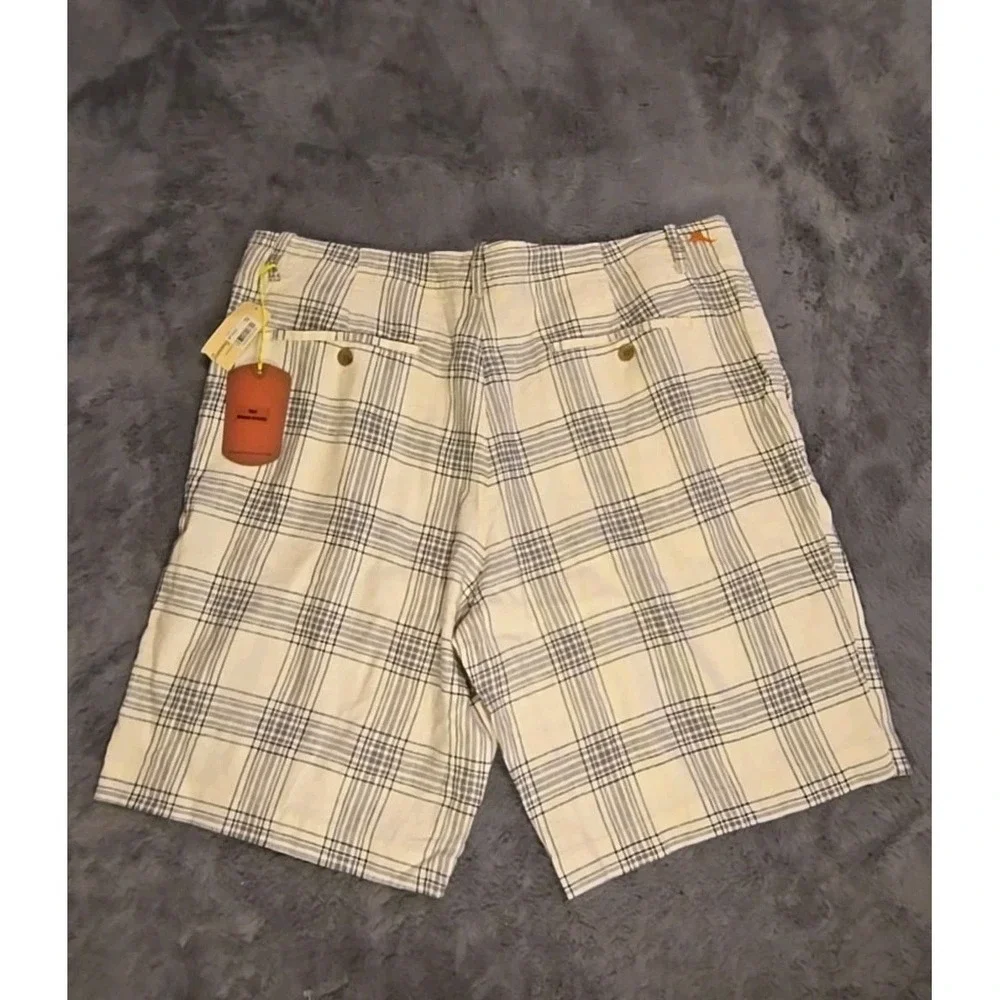 NWT Tommy Bahama Paradise Nation Mens 38 Grey Black Striped Shorts MSRP $98 Luxe